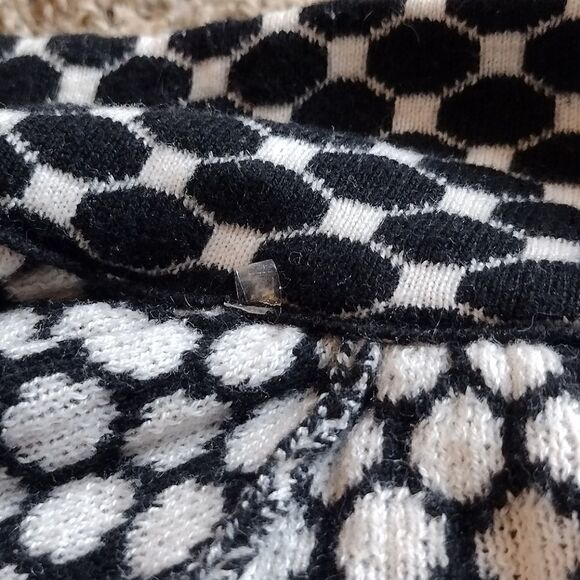 Chico's Women's Size 2 Polka Dot Button up Cardigan Top Black and White Coverup - Picture 15 of 16